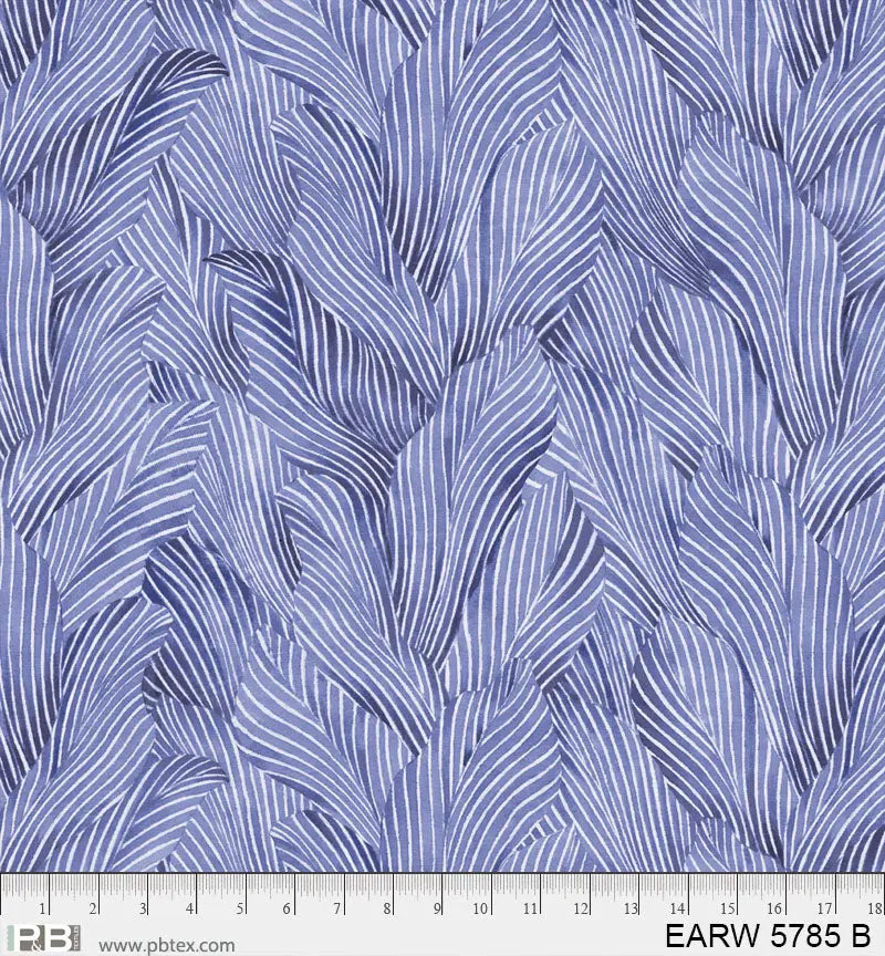 108" Earth Tones Blue Leaf Cotton Wideback Fabric per yard