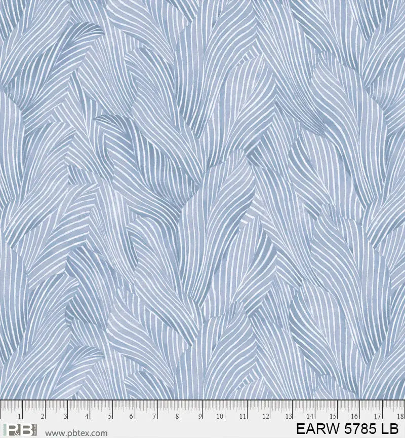 108" Earth Tones Light Blue Leaf Cotton Wideback Fabric per yard
