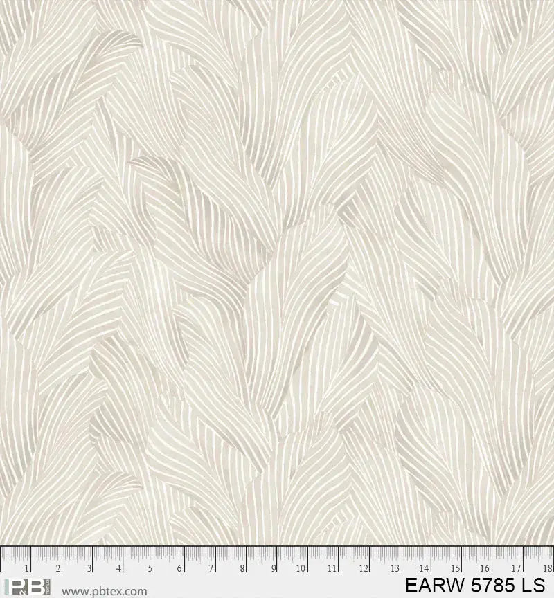 108" Earth Tones Light Grey Leaf Cotton Wideback Fabric per yard