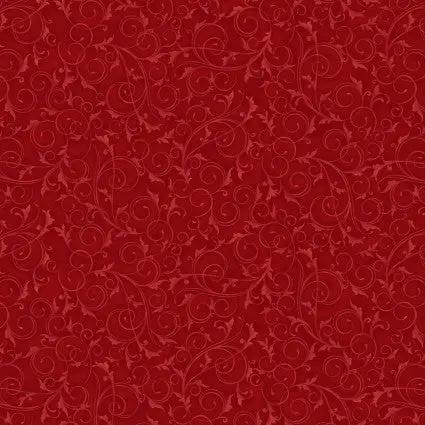108" Swirls and Twirls Ruby Red Cotton Wideback Fabric per yard