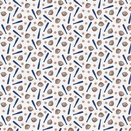 118" Hey, Batter Batter Bats And Glove Toss Wideback Fabric per yard