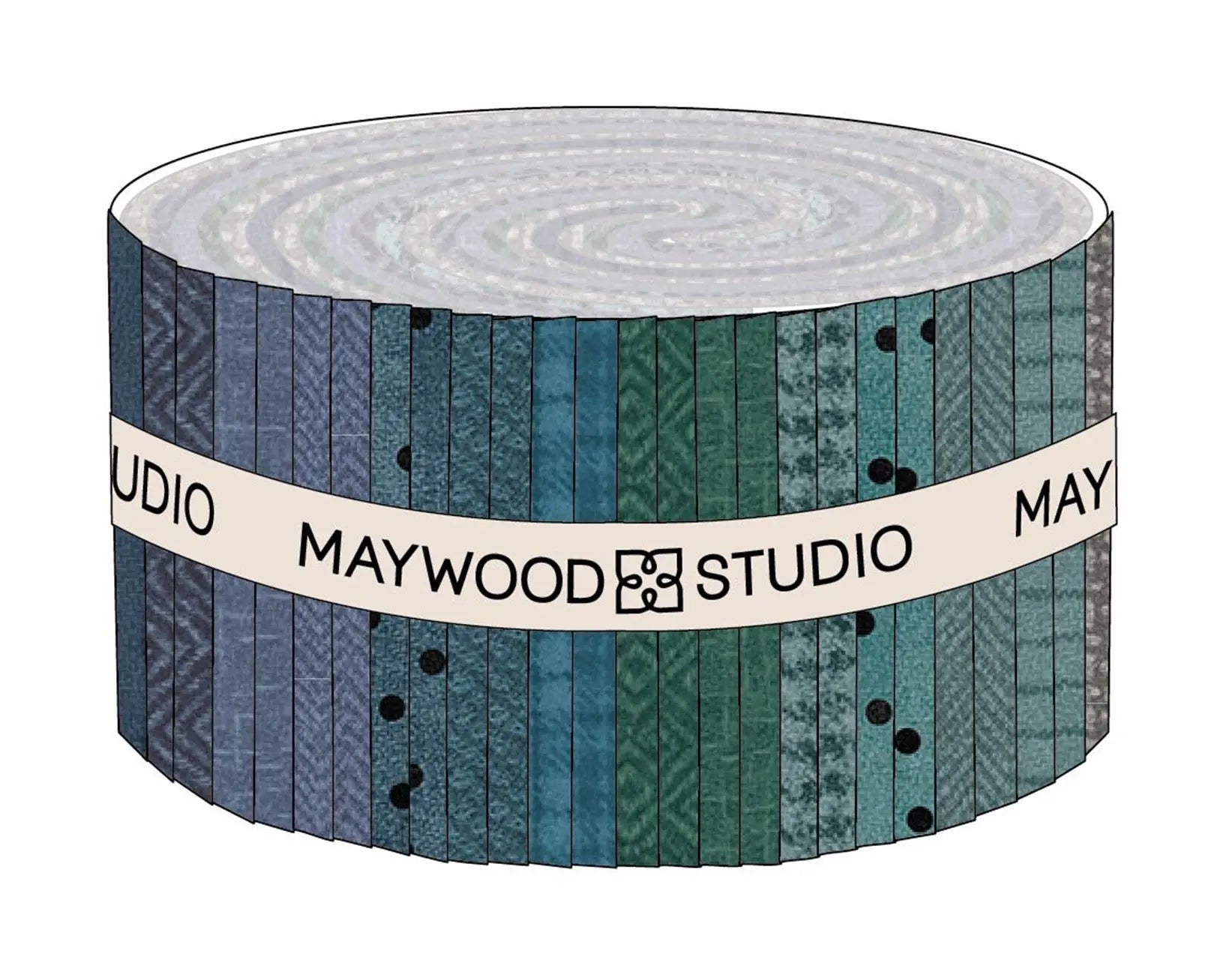 2.5in Strips Woolies Flannel Stormy Sea, 40pcs/bundle