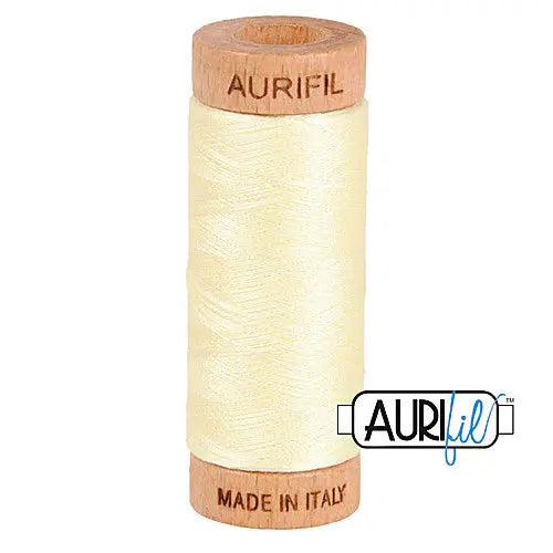 2110 Light Lemon Aurifil Cotton 80wt Spool