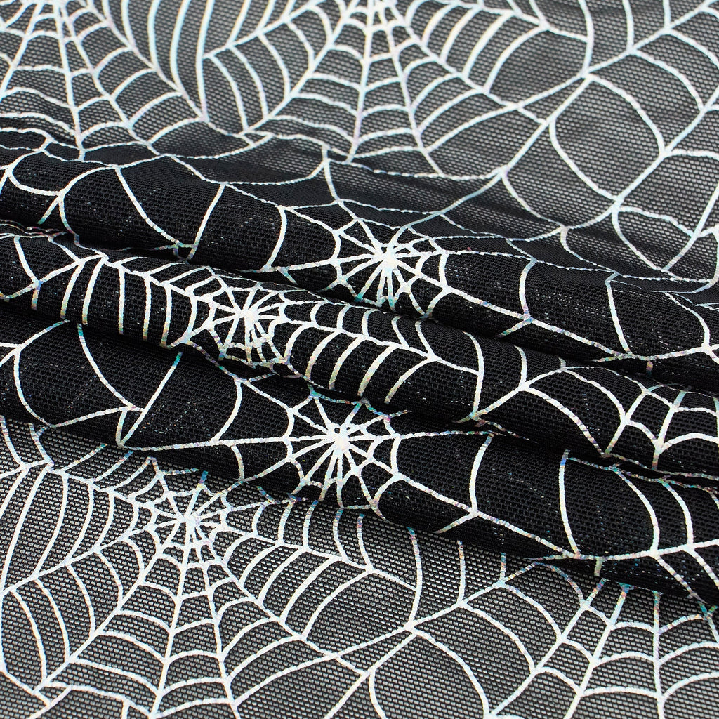 Spiderweb Foiled Mesh Spandex Fabric | CDW