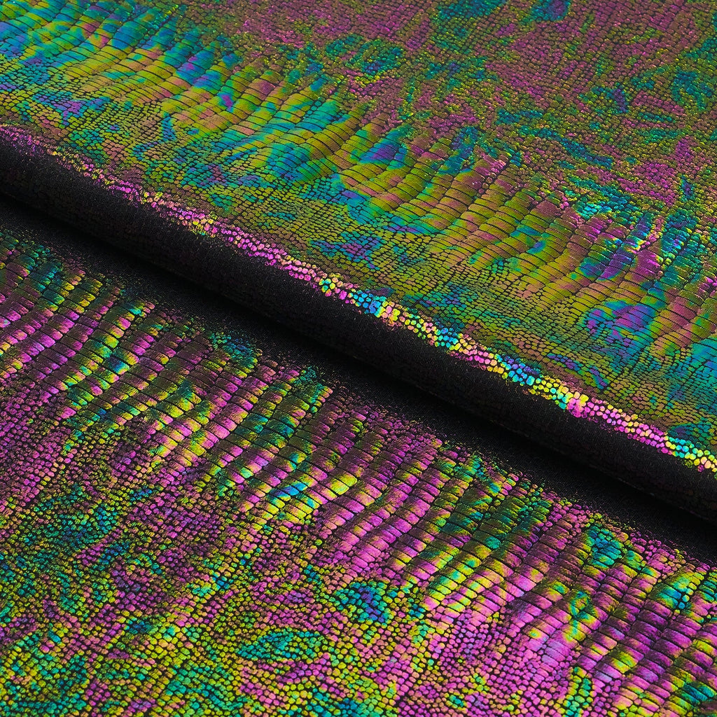 Oil Slick Python Hologram Spandex Fabric | CDW