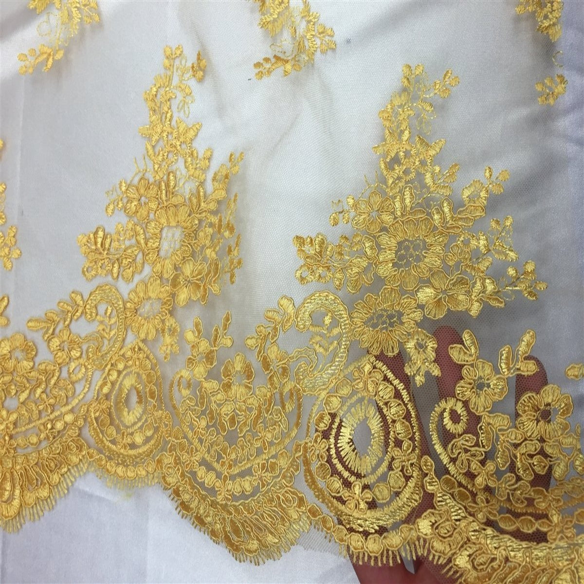 Oswald Floral Embroidered Lace Fabric