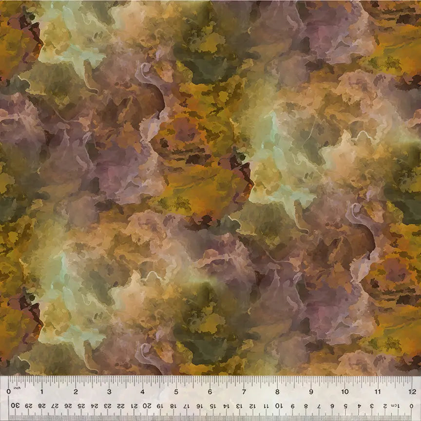 Multi Color Tempest Nebula Amber 44"/45 Fabric Per Yard