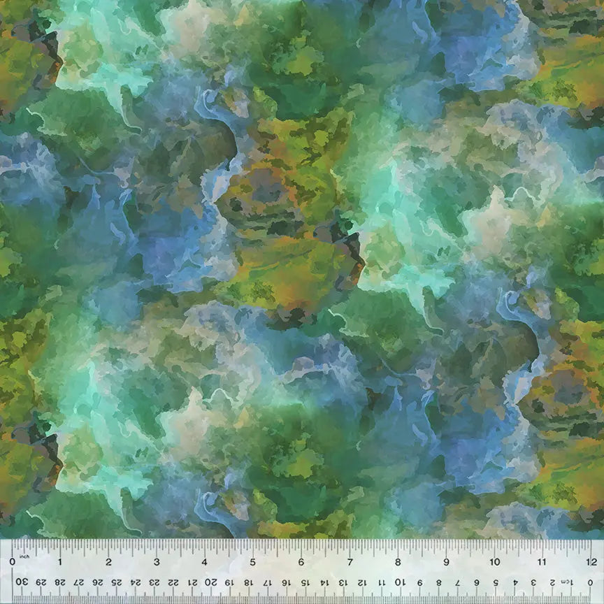 Multi Color Tempest Nebula Rainforest 44"/45 Fabric Per Yard