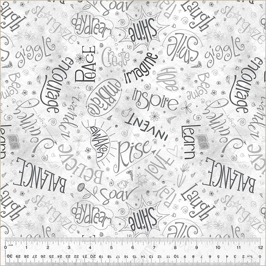 White Cloud Noteworthy Aspirations 44"/45 Fabric Per Yard