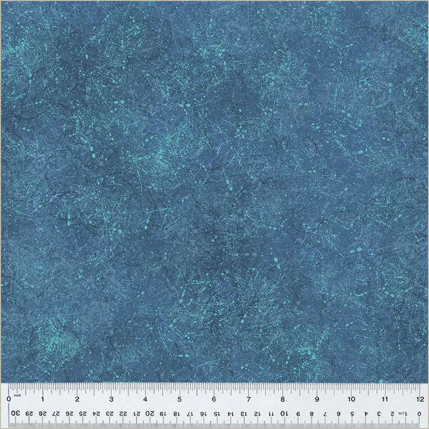 Blue Lapis Noteworthy Splatter 44"/45 Fabric Per Yard