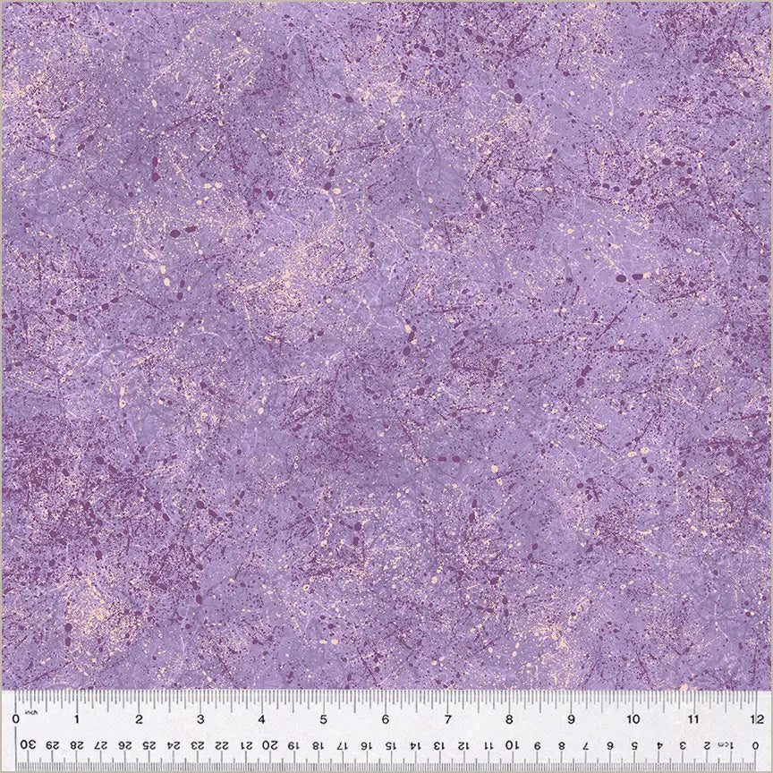Purple Iris Noteworthy Splatter 44"/45 Fabric Per Yard