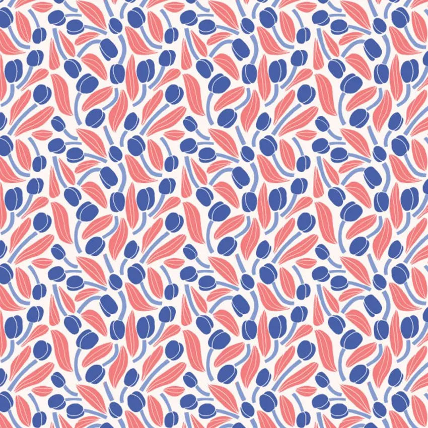 Multi Color Happy Tulips 44"/45" Fabric Per Yard