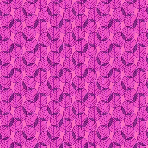 Pink On Pink Otter Romp Fan Leaves Cotton 44"/45" Fabric Per Yard