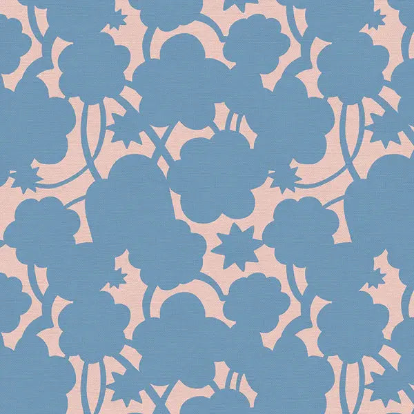 Blue Garden Party Fireworks Cotton 44"/45" Fabric Per Yard