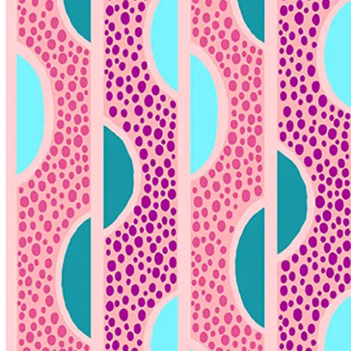 Pink Dianthus Mod Stripe Cotton 44"/45" Fabric Per Yard