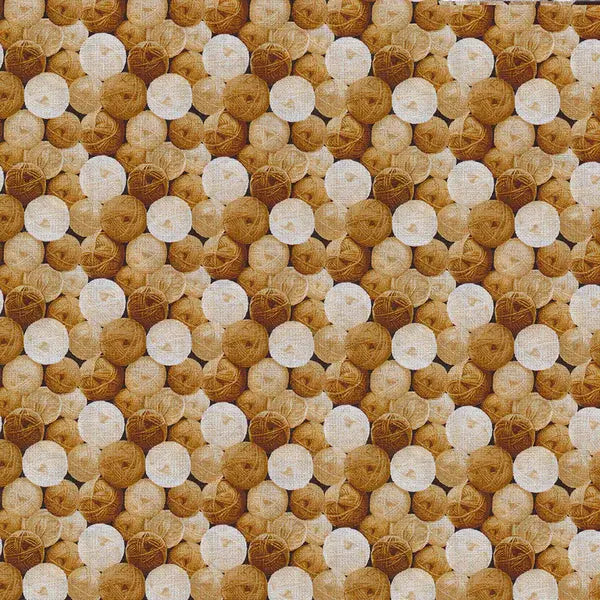 Brown Gold My Pet Family Yarn Balls Cotton 44"/45" Fabric Per Yard