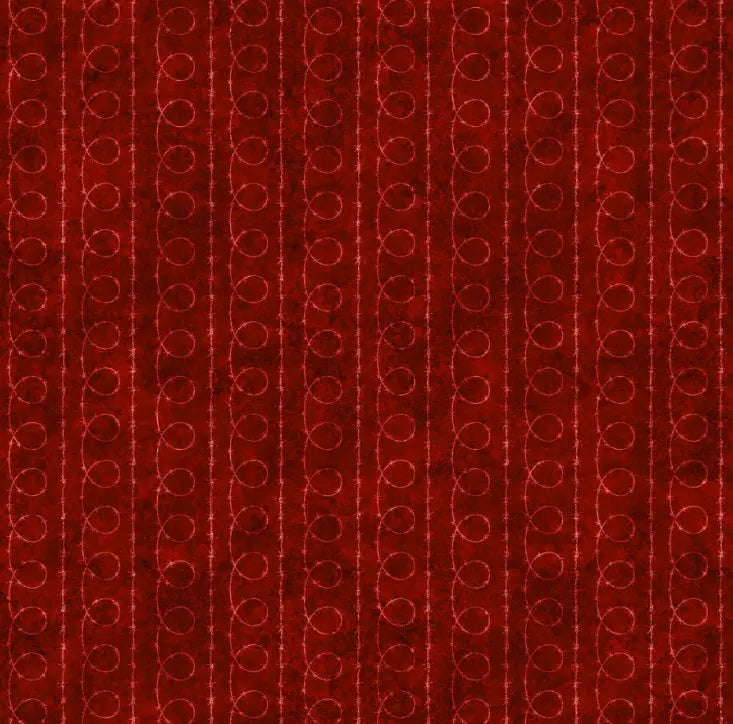 ATXSH Red Barbed Wire Blender Cotton 44"/45" Fabric Per Yard