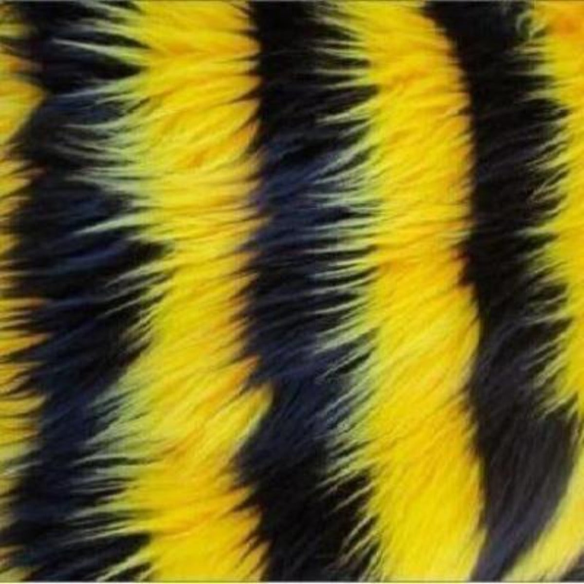 Striped Long Pile Faux Fur Fabric