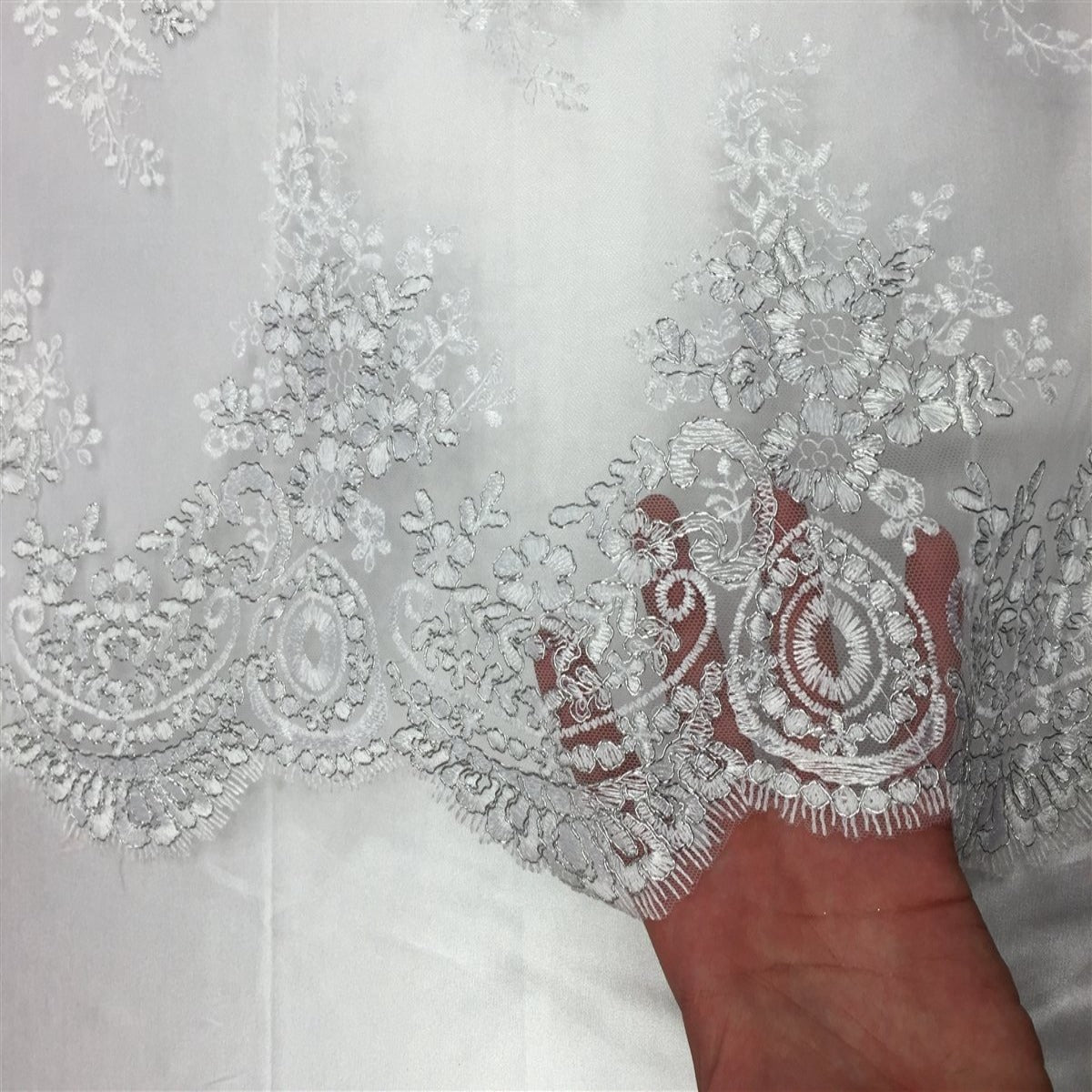 Oswald Floral Embroidered Lace Fabric