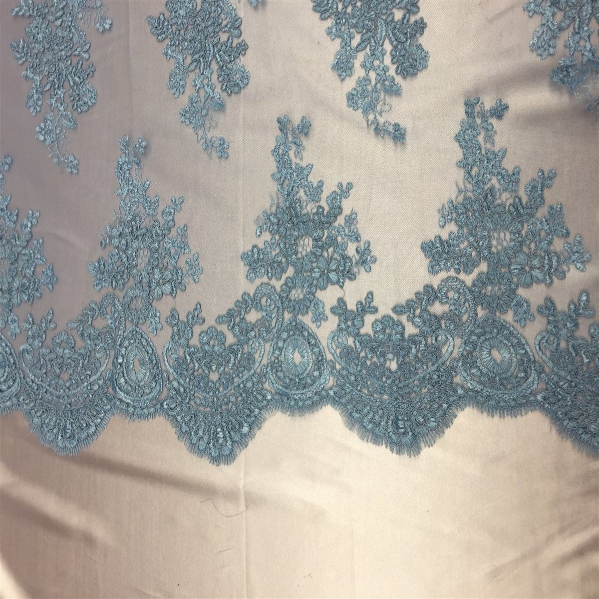 Oswald Floral Embroidered Lace Fabric