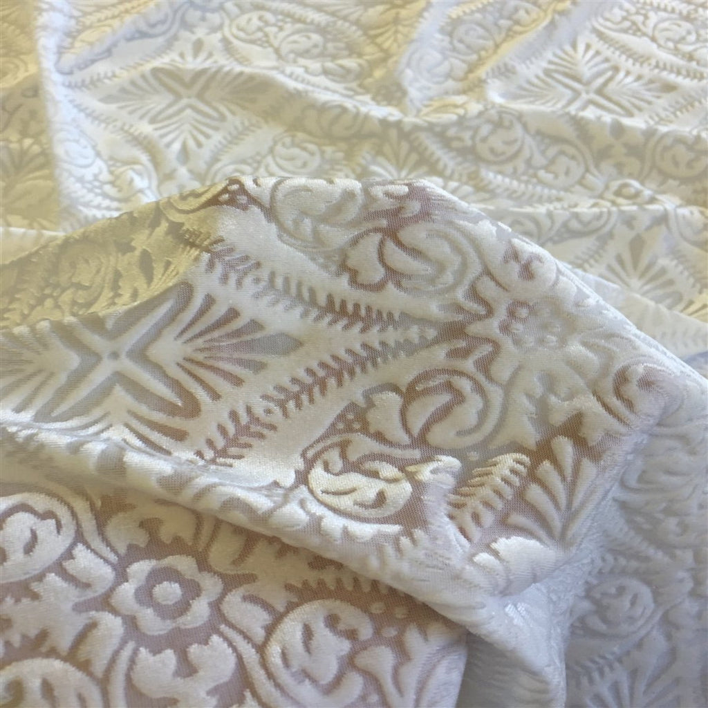 Lili Damask Burnout Stretch Velvet Fabric