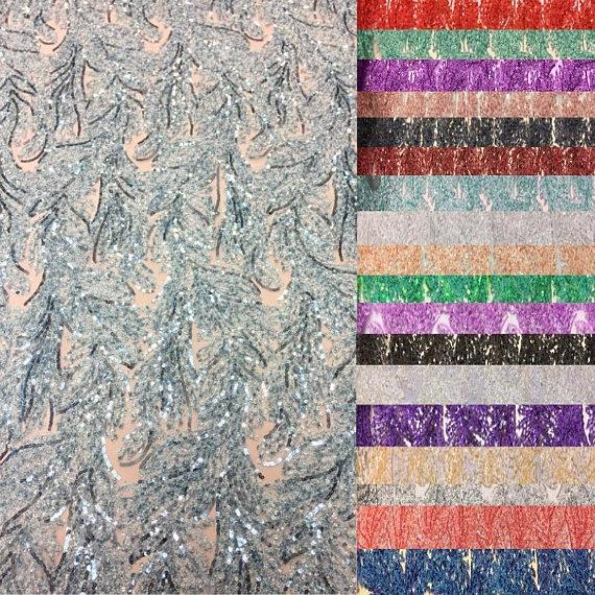 Cozy Pop Thread Floral Sequins Fabric