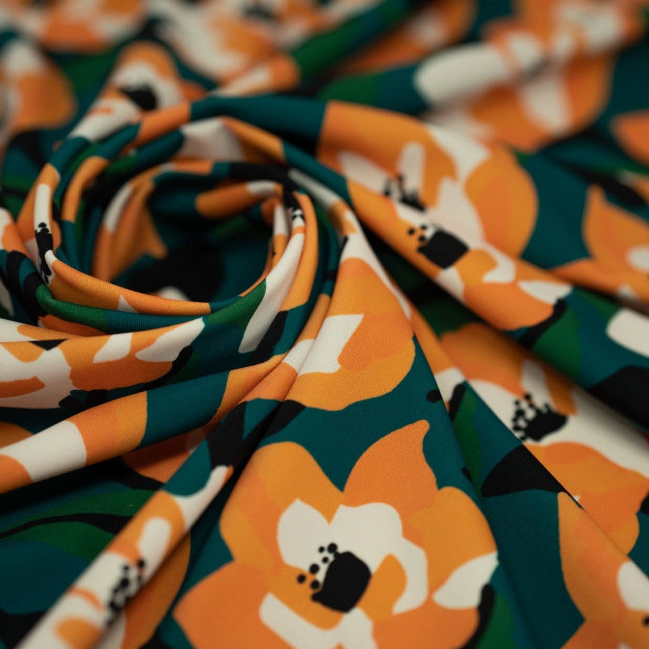 Abstract Painted Lilies Printed Spandex Fabric | CDW