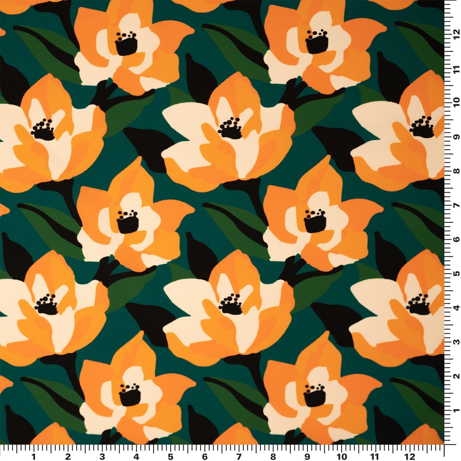 Abstract Painted Lilies Printed Spandex Fabric | CDW