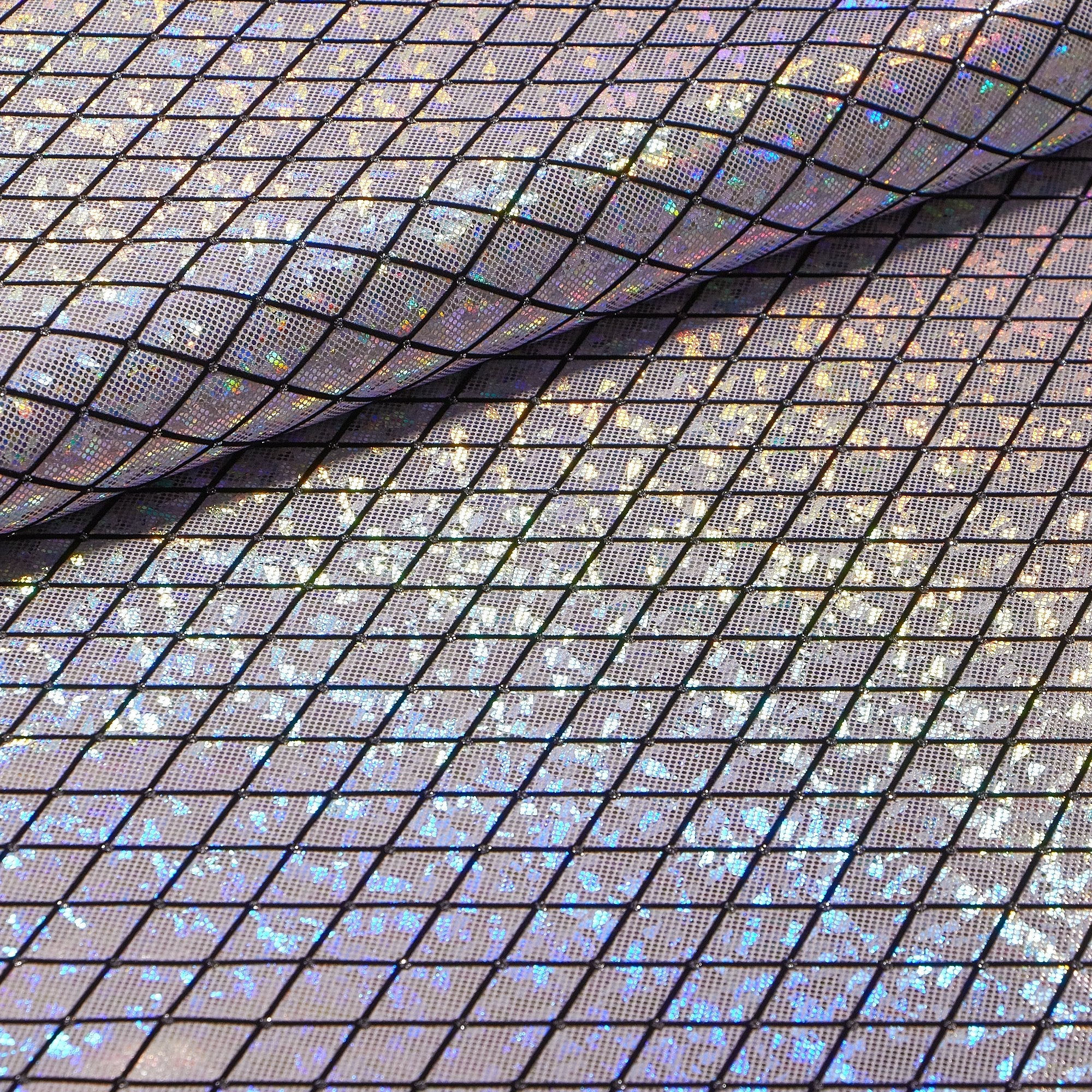 Argyle Shattered Glass Foiled Spandex Fabric | CDW