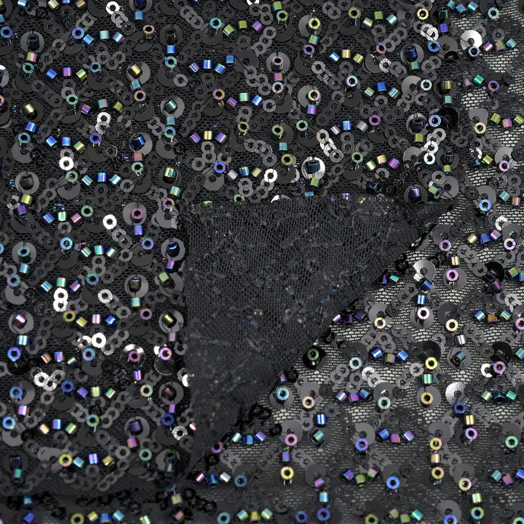Prestige Beaded with Sequins Stretch Mesh Fabric | CDW