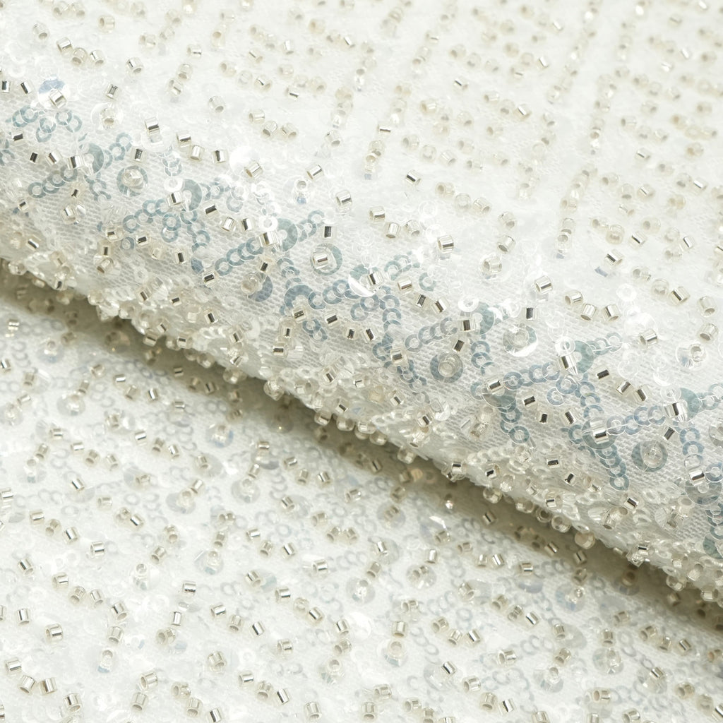 Prestige Beaded with Sequins Stretch Mesh Fabric | CDW