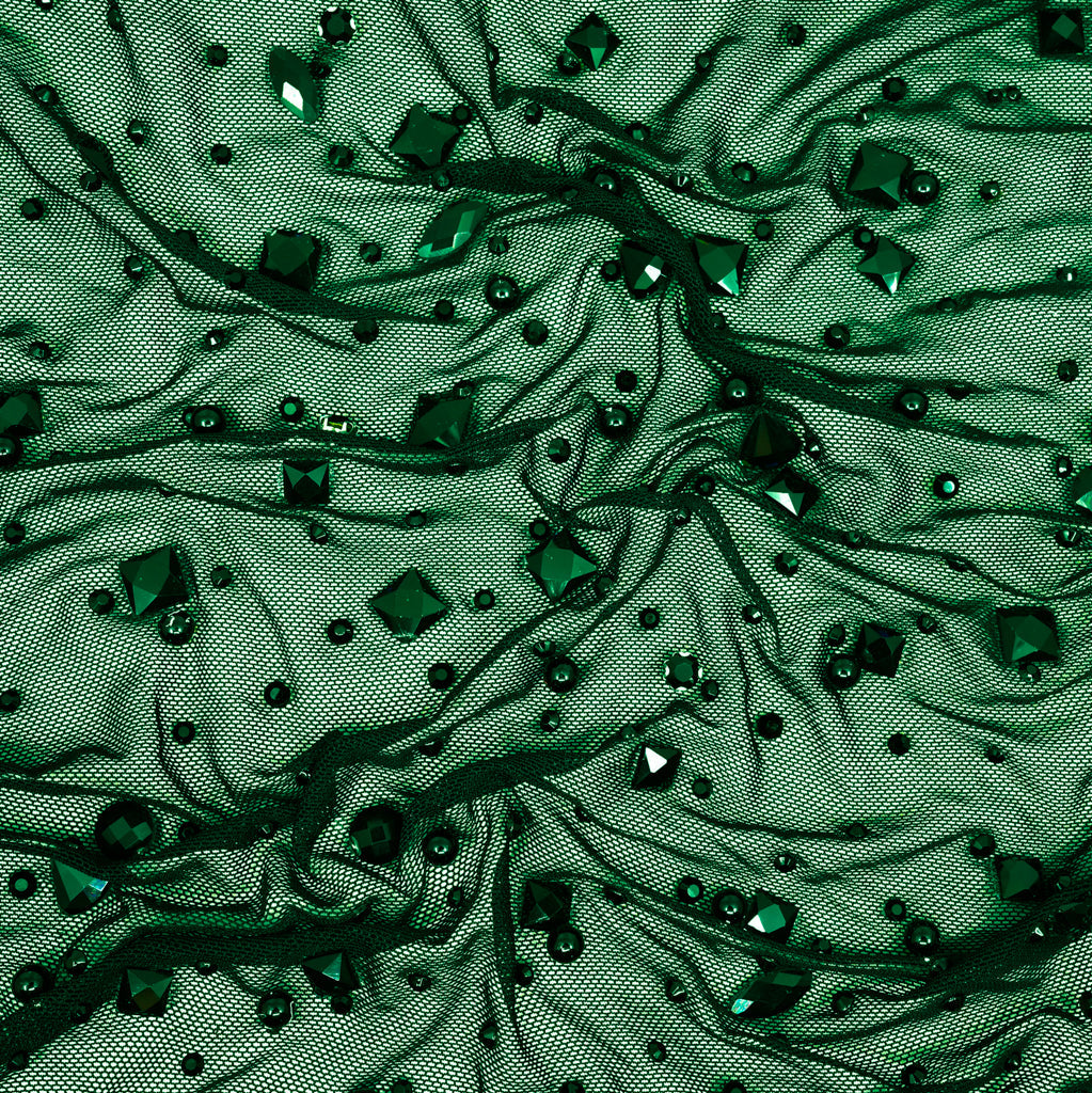 Brilliance Beaded with Rhinestone Stretch Mesh Fabric | CDW