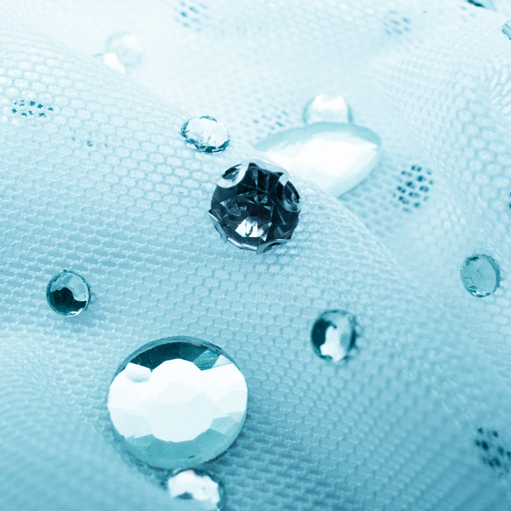 Brilliance Beaded with Rhinestone Stretch Mesh Fabric | CDW