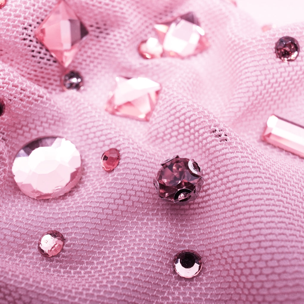 Brilliance Beaded with Rhinestone Stretch Mesh Fabric | CDW