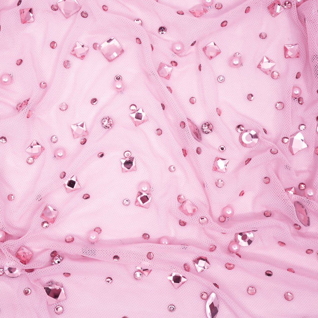 Brilliance Beaded with Rhinestone Stretch Mesh Fabric | CDW