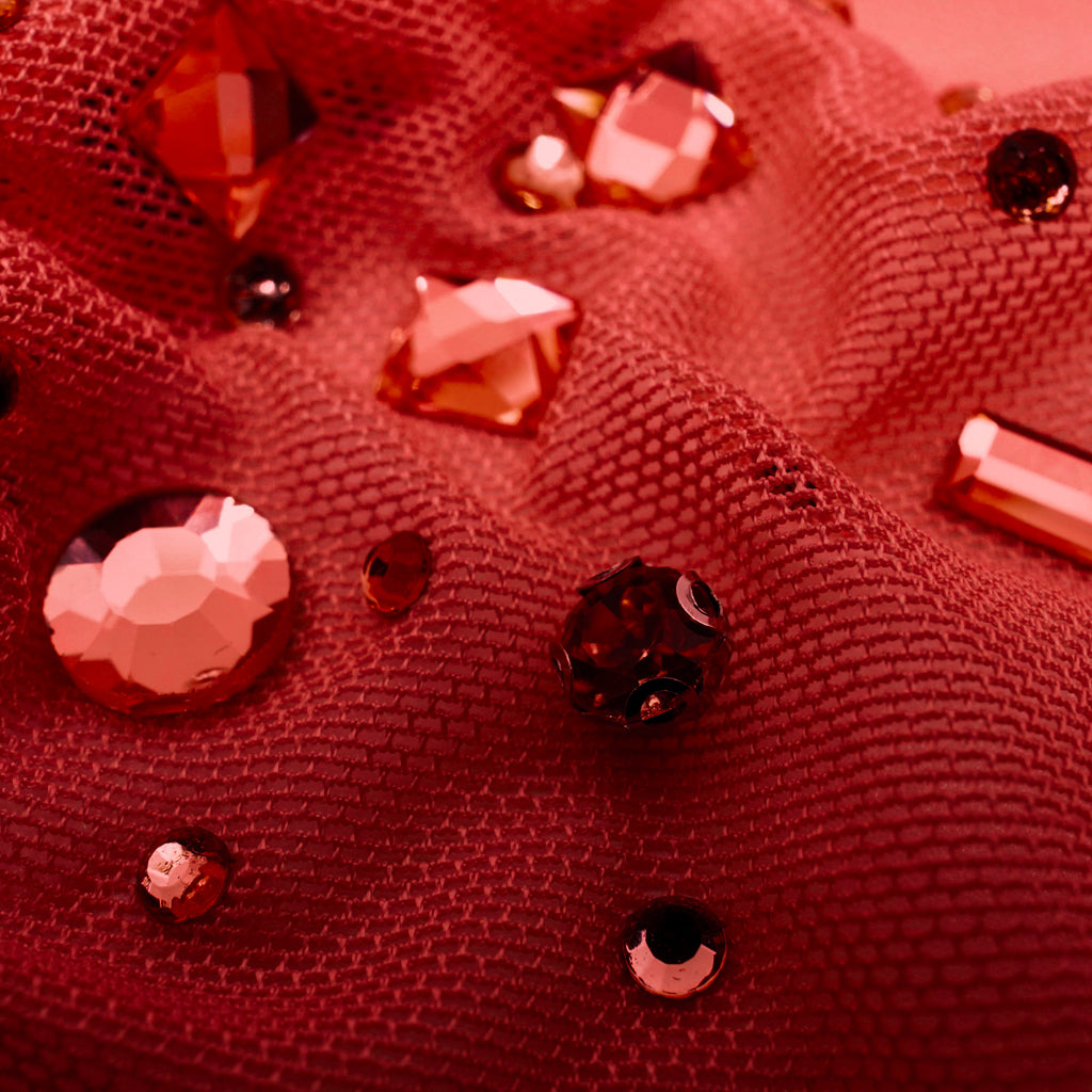 Brilliance Beaded with Rhinestone Stretch Mesh Fabric | CDW