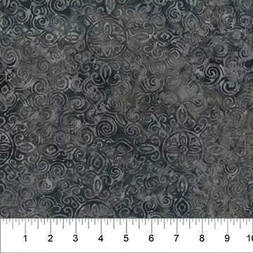 Black Stormy Weather Matera Cotton Batik Wideback Fabric per yard