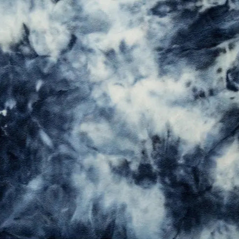 Blue Tie Dye Cuddle Navy Fabric per yard