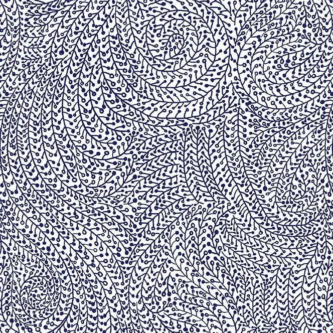 Blue Vine Maze Cotton Wideback Fabric Per Yard