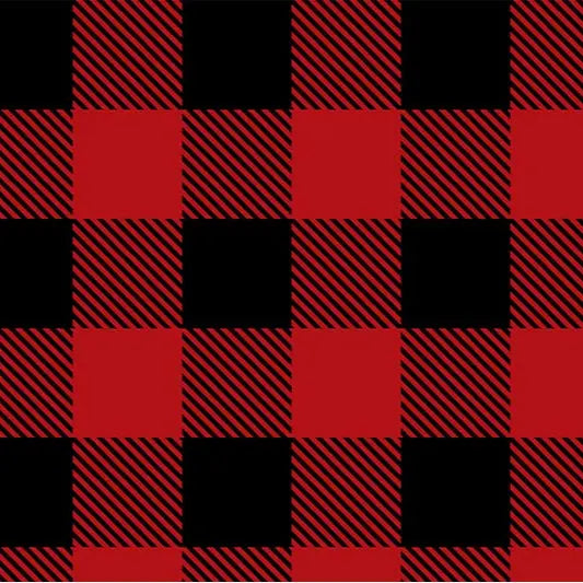 Buffalocheck Cloud Cuddle Scarlet Fabric per yard