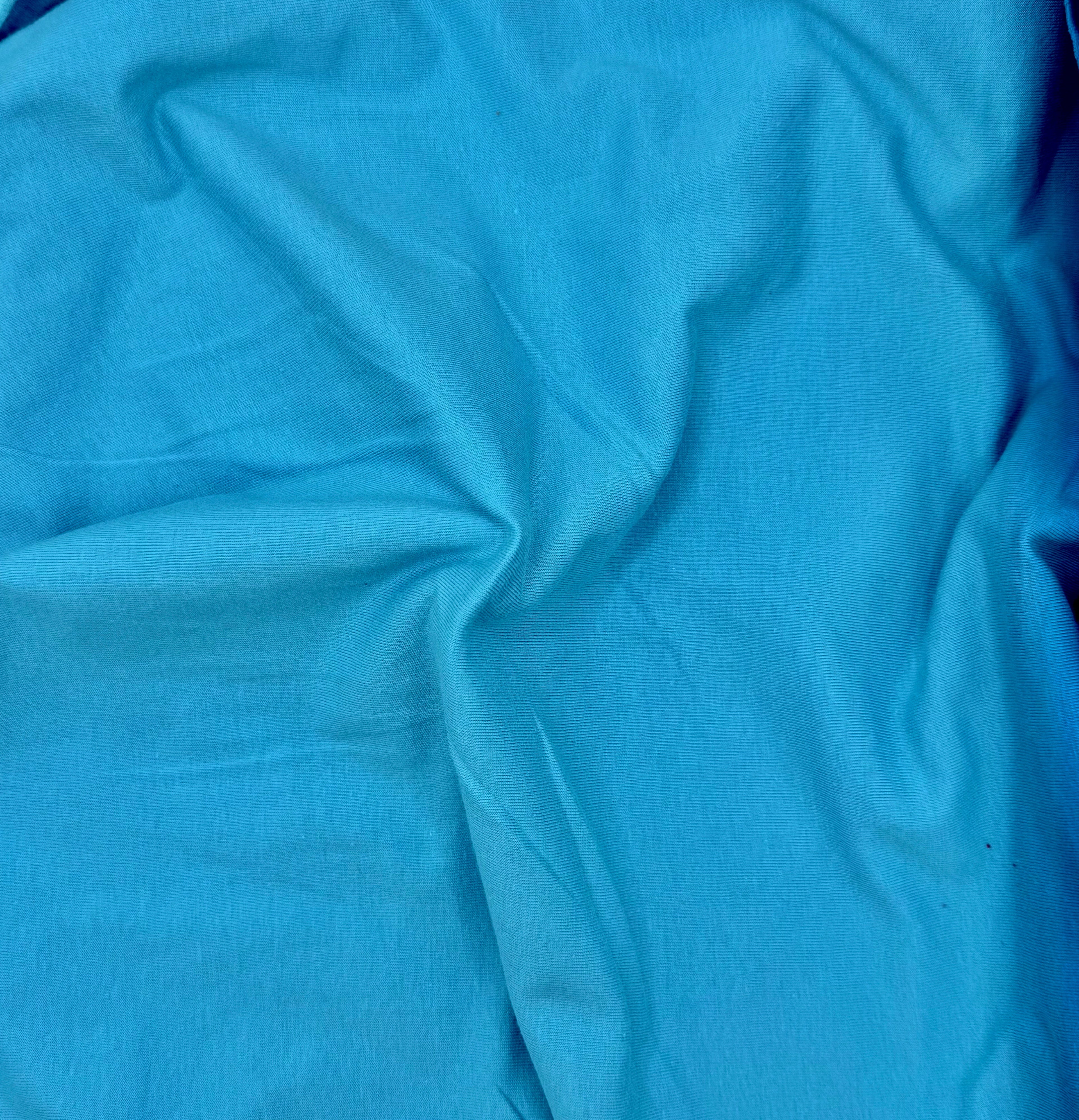 FabricLA 10 oz Cotton Spandex Jersey Knit Fabric – 4-Way Stretch | Aqua