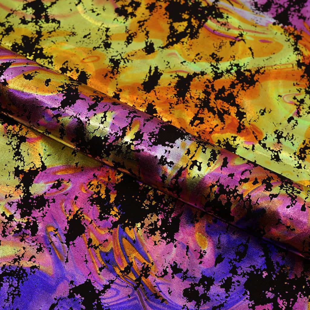 Flashy Marble Foiled Spandex Fabric | CDW