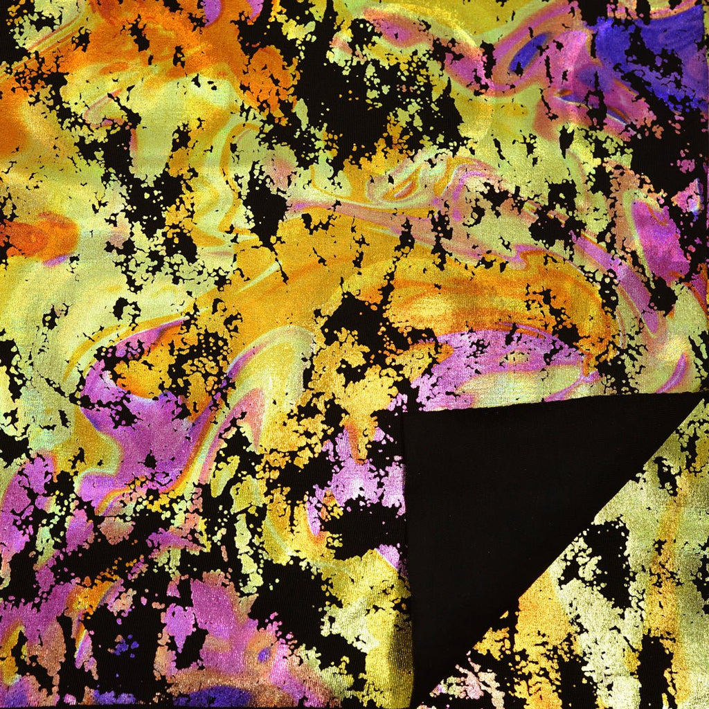 Flashy Marble Foiled Spandex Fabric | CDW