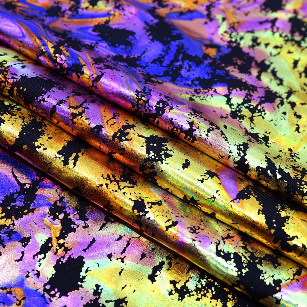 Flashy Marble Foiled Spandex Fabric | CDW