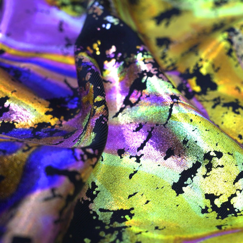 Flashy Marble Foiled Spandex Fabric | CDW