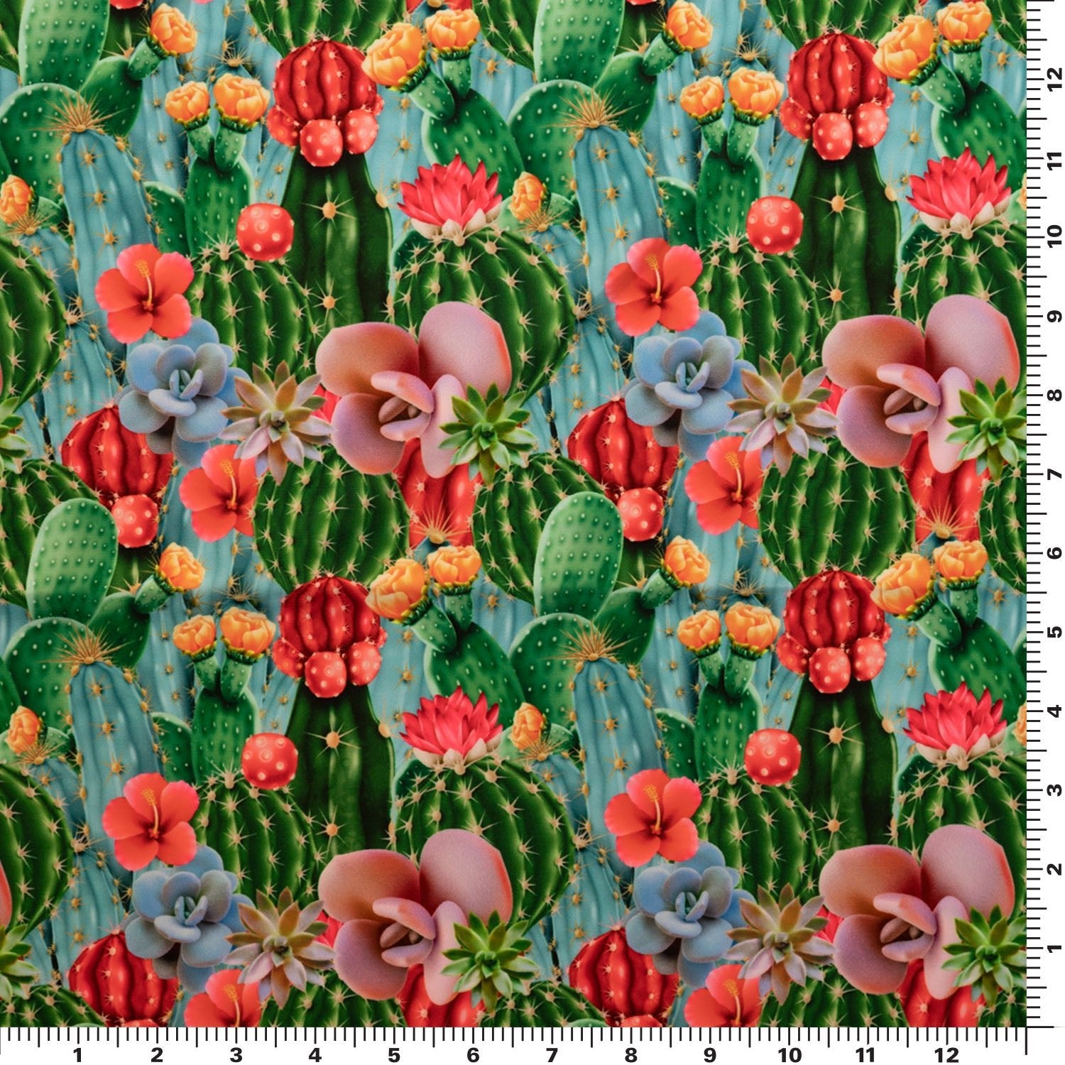 Cactus Field Printed Spandex Fabric | CDW