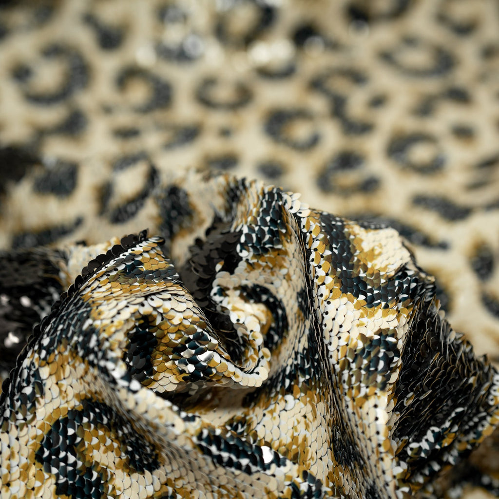 Cheetah Printed Flip Sequin on Spandex Fabric | CDW