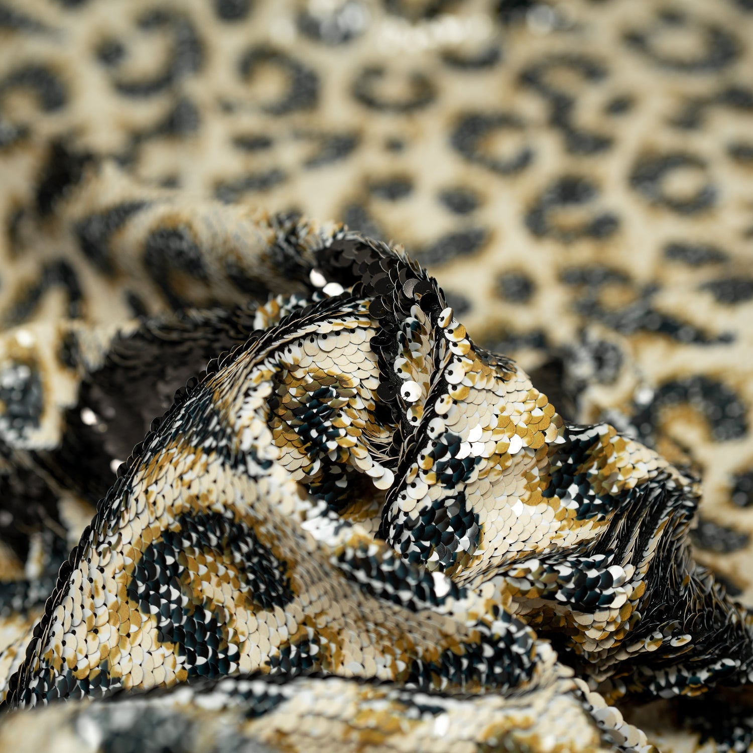 Cheetah Printed Flip Sequin on Spandex Fabric | CDW