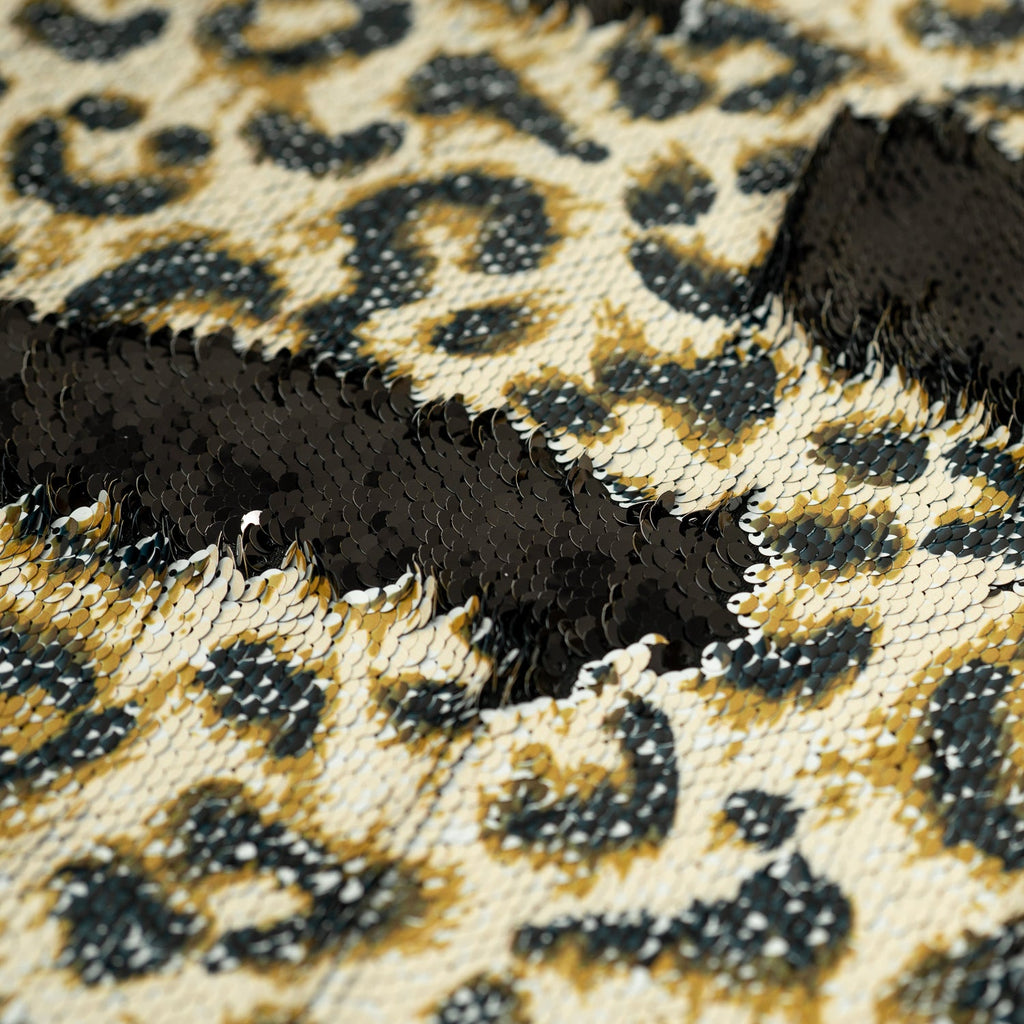 Cheetah Printed Flip Sequin on Spandex Fabric | CDW