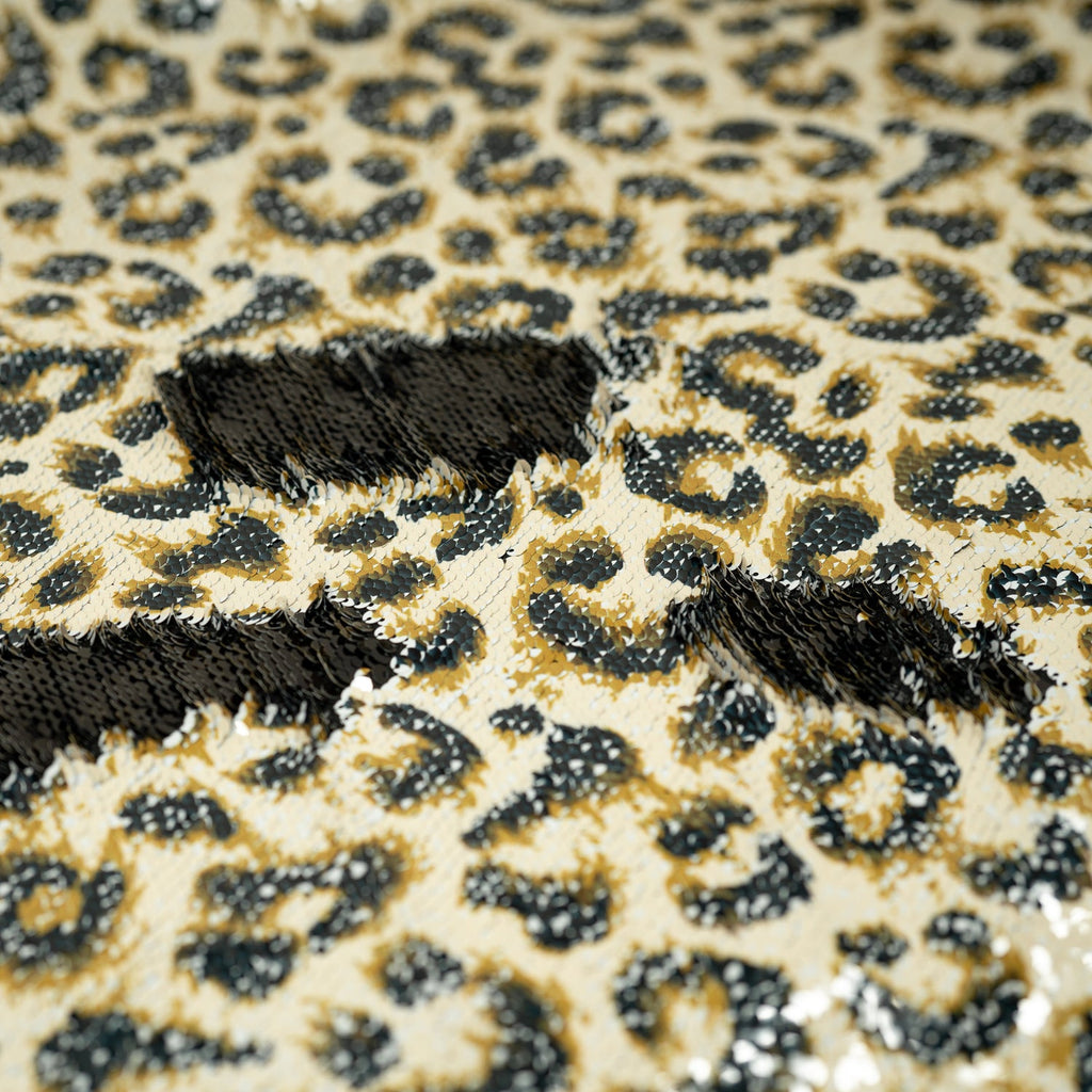 Cheetah Printed Flip Sequin on Spandex Fabric | CDW